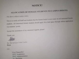 FUGUS announces hostel application for female students