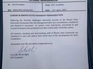 EBSU imposes curfew following security challenges