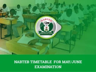 NABTEB Timetable 2025 for May/June Examination