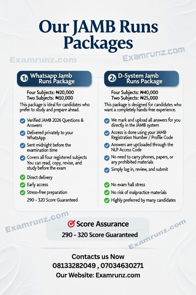 Get Your 2026 Jamb Cbt Exam Questions and Answers Before Exam Time