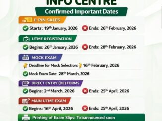 JAMB important Dates for 2026 UTME