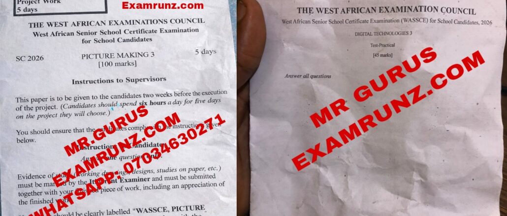 WAEC Expo 2026 Questions And Answers