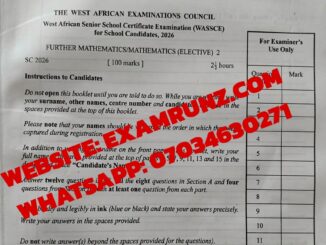 Waec 2026 Further Maths Questions and Answers