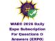 WAEC 2026 Daily Expo Subscription For Questions & Answers