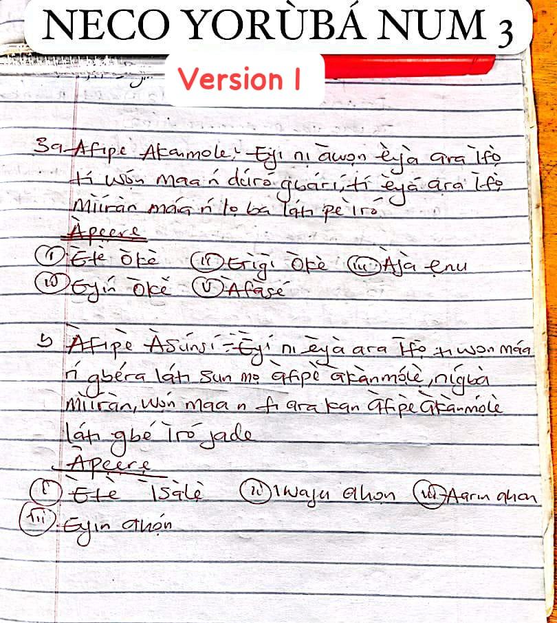 25062026 2tpo Neco 2026 Yoruba Questions and Answers (Expo)
