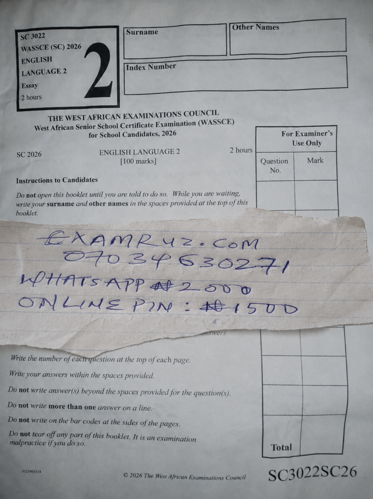 Waec 2026 English Language Questions and Answers