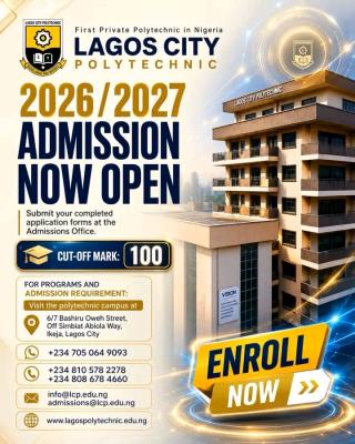 Lagos City Polytechnic ND/HND Admission 2026/2027
