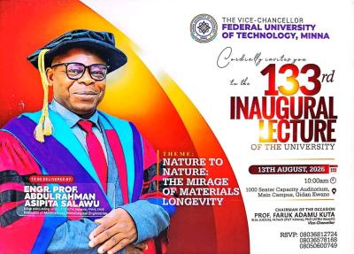 FUTMINNA schedules 133rd Inaugural Lecture