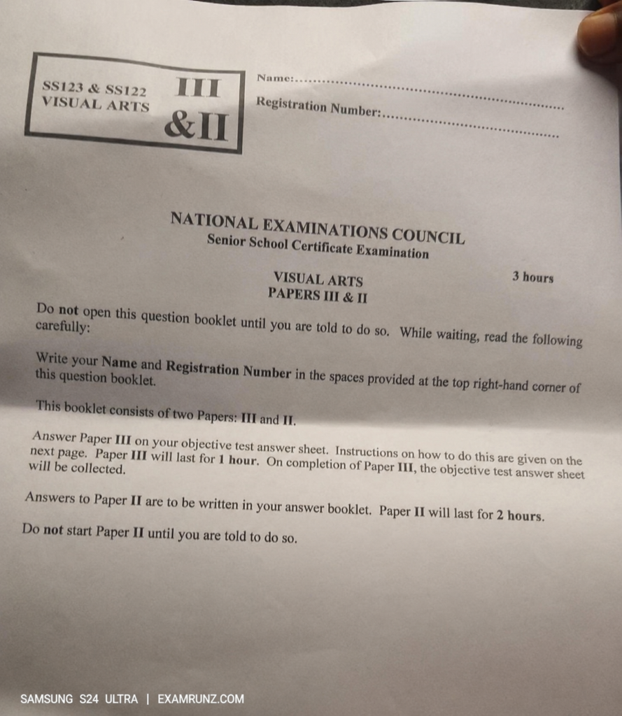 Neco 2026 Visual Art Questions and Answers