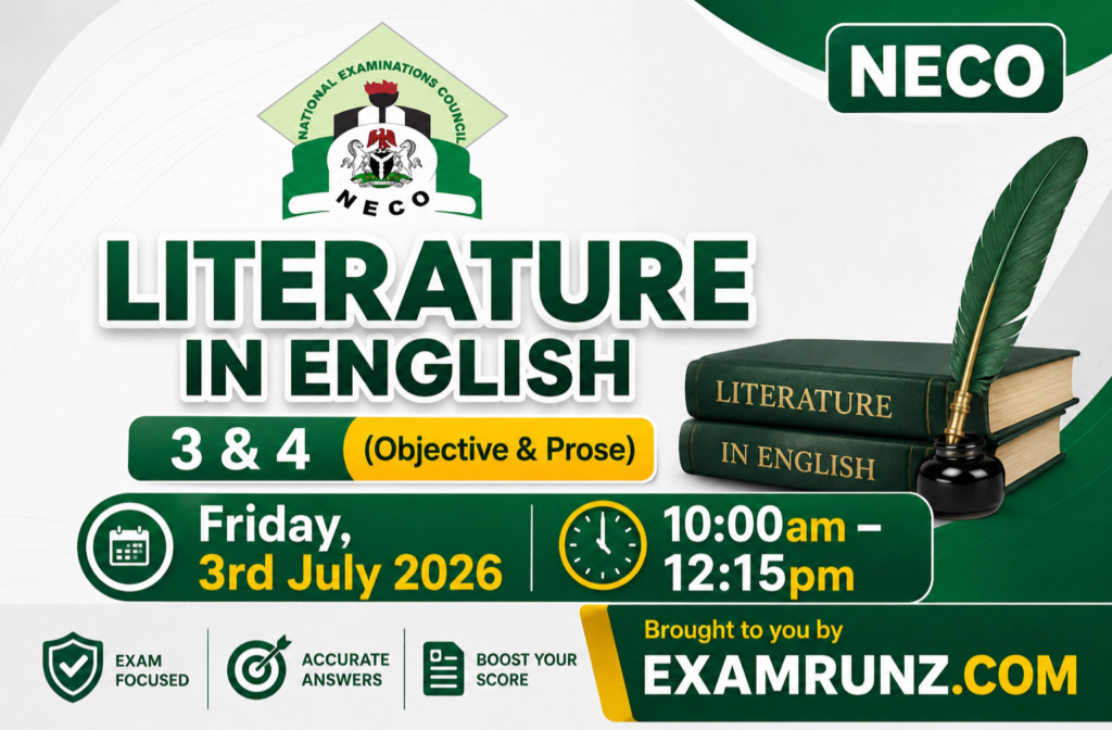 Neco 2026 Literature in English Answers
