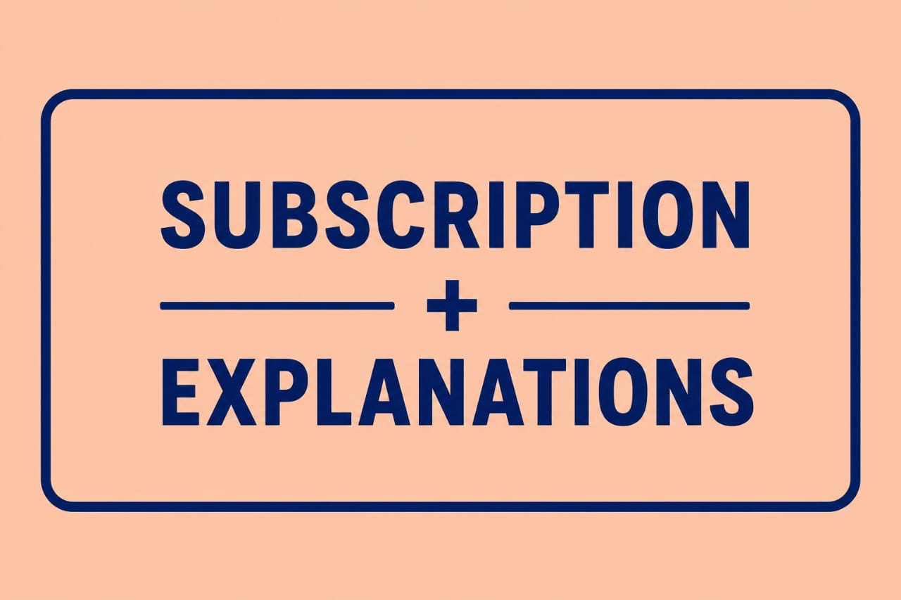 Exam Subscription Explanation Exam Subscription Explanation
