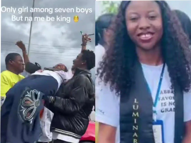 Only Girl Among Seven Brothers: Siblings Lie on Floor for Sister to Walk Over Them During Sign-Out