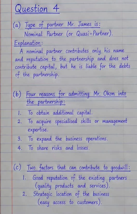 Waec Gce 2026 Accounting Question & Answers (Theory & Objective)