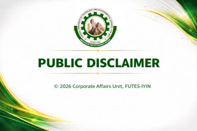 FUTEs-IYIN Issues Disclaimer Over Fake Facebook Account Allegedly Belonging to the Vice-Chancellor